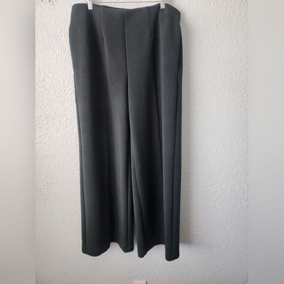 Labe Bryant Dark Forest Green Wide-Leg Pants New Without Tags - Picture 1 of 13